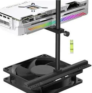 Aomoproing GPU Support Bracket, Graphics Card Support, GPU Bracket Brace, Video Card Sag Holder Bracket, GPU Stand, Adjustable Anti Sag GPU Stand for Fan Aluminum 129mm