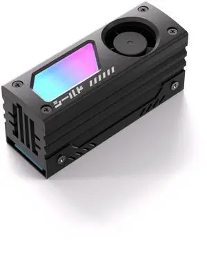 Aomoproing Shield ARGB M.2 SSD Heatsink with Build-in 20mm PWM Fan, Premium Aluminum Design,5V 3-Pin ARGB Sync, High-Performance SSD Cooler for M.2 2280-Black-1 Pack