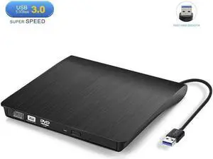 Aomoproing External CD Drive, USB 3.0 Portable CD/DVD +/-RW Drive Slim DVD/CD ROM Rewriter Burner Superdrive High Speed Data Transfer for Laptop Desktop PC Windows and Linux OS Apple Mac