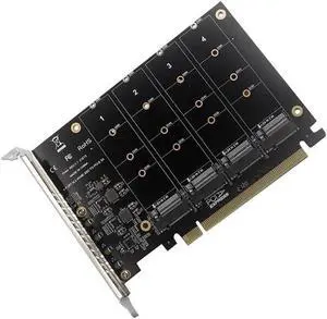 Aomoproing PCIE 4-Port M.2 NVEM SSD Expansion Card Computer Motherboard Solid State Drive Expansion Card