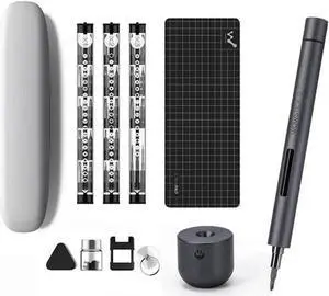 Aomoproing Mini Electric Screwdriver, 3 LED Lights, Rechargeable Screwdriver Powered Cordless Electric Screwdriver Set with 56 Screw Bits, USB Charging Cable and Magnetizer
