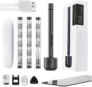 Aomoproing Wowstick 1F+ 69 In 1 Mini Electric Screwdriver, Precision Screwdriver Set with 56 Magnetic Precision Bits & LED Light, Rechargeable Automatic Screwdriver for Toys, Mobile Phones, Computers