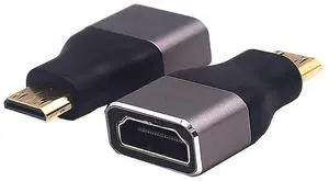 AOMOPROING 2 Pack 8K@60Hz Mini HDMI 2.1 Male to HDMI 2.1 Female Adapter Extender Connector Converter Coupler for Camera, Laptop, Projector, HDTV, 3D 48Gbps Bidirectional, Support 4K@120Hz, Dynamic HDR