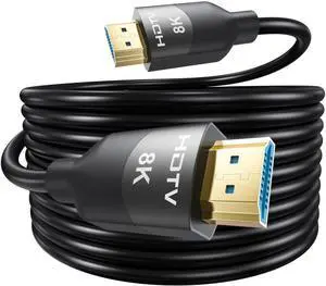 8K HDMI 2.1 Cable 15 FT, In-Wall CL3 Rated HDMI 2.1 Cord, Support 8K@60Hz, 4K@120Hz, HDR10+, eARC, SBTM, VRR, QFT, ALLM, 3D, HDCP 2.3 for TV, Monitor, Computer, Laptop, PS5, Xbox, Projector, Soundbar 8K HDMI 2.1 Cable 15 FT, In-Wall CL3 Rated HDMI 2.1 Cord, Support 8K@60Hz, 4K@120Hz, HDR10+, eARC, SBTM, VRR, QFT, ALLM, 3D, HDCP 2.3 for TV, Monitor, Computer, Laptop, PS5, Xbox, Projector, Soundbar