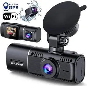 Aomoproing3 Channel Dash Cam with WiFi GPS 3 Channel 1080P+1080P+1080P Car Camera Driving Recorder with Free App,Driving recorder,1.5 Inch Camera,24/7 Parking Mode,Night Vision,Loop Recording,G-sensor