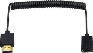 AOMOPROING 4K HDMI Extension Cable 6FT/1.8M, Coiled HDMI Male to Female Cable Compatible for Nintendo Switch, Xbox One S 360, PS5, PS4, Roku TV Stick, Blu Ray Player, etc