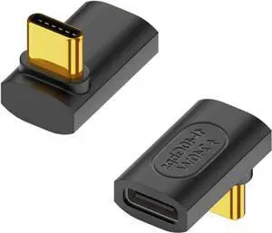 Aomoproing USB C 90 Degree Adapter 240W, 40Gbps USB C Male to Female Adapter, USB C Angle Adapter Compatible with Thunderbolt 4 for Steam Deck, MacBook, Switch, iPhone 15 2 Pack