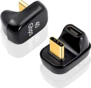 Aomoproing 180 Degree USB C Adapter 40Gbps, 100W, 8K@60Hz, USB C Female to Male Extender Adapter Compatible with Rog Ally, Steam Deck, Switch (2 Pack)