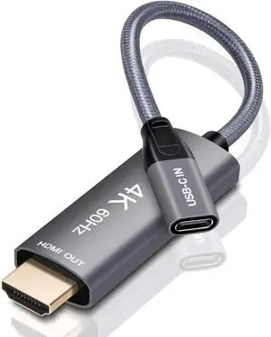 AOMOPROING USB-C Female to HDMI Male Cable Adapter,USB Type C 3.1 Input to HDMI Ouput Converter,4K 60Hz USBC Thunderbolt 3 Adapter for New MacBook Pro,Mac Air,Chromebook Pixel and More
