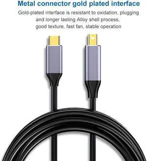 AOMOPROING COFIER type-c to Mini DisplayPort DP Cable 4K@60Hz 6ft Unidirectional transmission Compatible with MacBook Pro MacBook Air More USB C Device