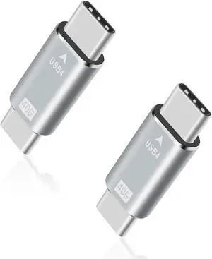 Aomoproing USB C Male to Male Adapter, USB C Coupler, 40Gbps,100W PD, 8K@60Hz for Thunderbolt 2/3, MacBook Pro/Air, Laptop, Phones (2 Pack)