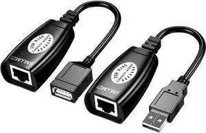 Aomoproing USB to cat5 Adapter USB Over RJ45 Ethernet for Cat6/5/5e Extension Cable Adapter USB 2.0 Extender Over Cat Extender Cable Adapter