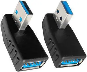 Aomoproing USB 30 Male to Female 90 Degree Right Angle Extension Adapter USB Leftward and Rightward Connector