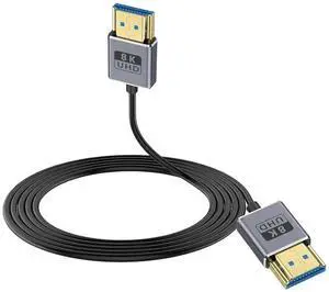 AOMOPROING Ultra Thin 8K Short HDMI Cable 4FT, Ultra Thin/coaxial Short HDMI Male to Male Cable 48Gbps, HDMI 2.1 Cable OD2.5mm, Support 8K@60Hz, 4K@240Hz, eARC, for Camera, Monitor, HDTV 4 ft.