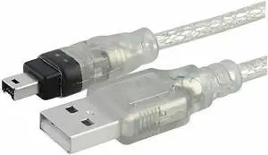 Aomoproing New 6ft 1.8m USB To Firewire IEEE 1394 4 Pin iLink Adapter Data Cable