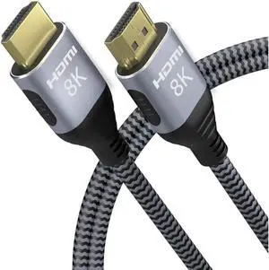 AOMOPROING 8K HDMI 2.1 UHD 8K High Speed 48Gbps 8K@60Hz 4K@120Hz HDCP2.2 4:4:4 HDR 3D ARC HDMI Cable Compatible with HDMI Laptops PS4 SetTop Box HDTVs Projectors (2m, HDMI 8K Cable)