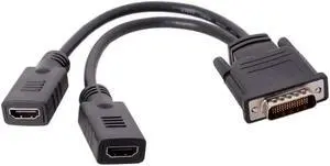 AOMOPROING  DMS 59 Pin to 2 HDMI Cable, DMS 59 Pin Male to HDMI Female Dual Monitor Extension Cable Adapter for LHF Graphics Card (DMS 59 pin Dual hdmi)