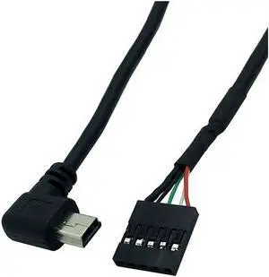 Aomoproing 50CM usb mini 5P Male 90 Right angle to 1x 5Pin Female 2.54 USB header motherboard cable