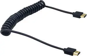 AOMOPROING Coiled HDMI Cable, 4K HDMI to HDMI Cable, Extreme Thin HDMI Male to Male Extender Coiled Cable for 3D and 4K Ultra HD TV Stick HDMI 2.0 Cord Extension Converter(HDMI Extender) (1.2M/4FT)