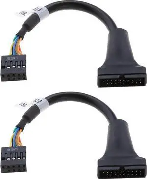 Aomoproing USB 3.0 19 Pin Male to USB 2.0 9 Pin Female Motherboard Cable Adapter ale/Female Housing Converter (19Pin Male to 9Pin Female)