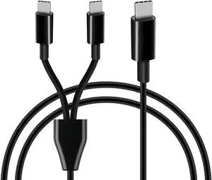 Aomoproing USB C Multi Charging Cable,USB C Male to 2 Type-C Male Charge Cable,2 in 1 Charging Cord Compatible with Mobile/Android and More (Black-1m-2C)