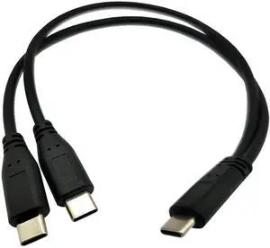 Aomoproing USB C Splitter Charge Cable, 1 Feet USB Type C Male to 2 Dual USB Type C Male Y Splitter Extension Charging Cable (Only for Charging)