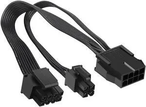 2 Pack EPS12V CPU 8 Pin Female to CPU ATX 8 Pin and ATX 4 Pin Male Power Supply Extension Cable EPS 12V for Motherboard 10.6 inch