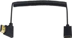 AOMOPROING 8K HDMI Extender Cable, HDMI Extension Adapter Cable, Right Angled HDMI Male to Female Coiled Cable Compatible for Nintendo Switch, Xbox One S 360, PS5, Blu Ray Player, etc 6 Feet/1.8M