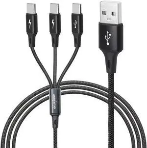 Aomoproing USB C Multi Charging Cable, USB C Splitter Cable, 3 in 1 Type C Fast Charging Cord with 3 Type-C Port for Phones Tablets and More (4FT-1.25M) Aomoproing USB C Multi Charging Cable, USB C Splitter Cable, 3 in 1 Type C Fast Charging Cord with 3 Type-C Port for Phones Tablets and More (4FT-1.25M)