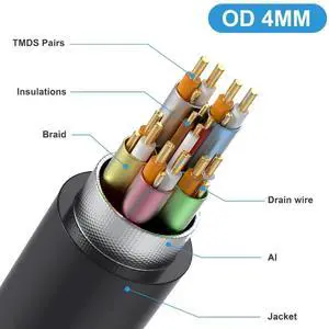 AOMOPROING 1ft HDMI 8K Ultra HD Cable, 3D 48Gpbs HDMI 2.1 Version Cable, Down Angle HDMI Male to Straight HDMI Male Extreme Slim Cable for Xbox PS4 PS5 TV Switch, Support 8K@60HZ 4K@120Hz