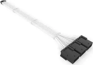 16Pin Cable,PCIE GPU Cables,Sleeved 12vhpwr PSU Extension Cable,Mini 12+4 Pin Connector for RTX 3090Ti,4070Ti 4080,4090 Graphics Card Power Supply 16AWG White & Black