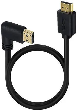 AOMOPROING 2ft 18Gbps HDMI 4K@60Hz Cable, Right Angle HDMI 2.0 Male to Male HD High Speed Shield Cord for Xbox HDTV PS4 PS5 Switch