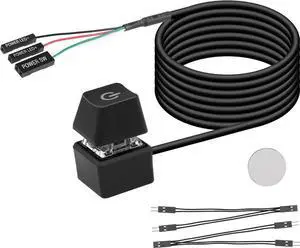 Desktop Switch Desktop Computer Power Switch External Remote Start Computer Motherboard Power Switch Button Extension Cord with LED Light