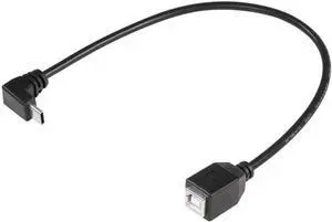 Aomoproing USB C Printer Cable, USB C to USB B Printer Cable, USB B 2.0 Female to USB C Male 90 Degree Printer Cable for Printers,Scanner,MIDI Controller DJ Controller(- 0.3M)