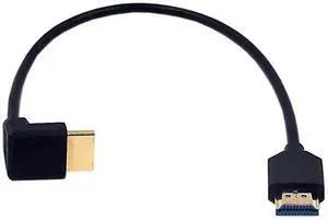 AOMOPROING 1ft HDMI 8K Ultra HD Cable, 3D 48Gpbs HDMI 2.1 Version Cable, Up Angle HDMI Male to Straight HDMI Male Extreme Slim Cable for Xbox PS4 PS5 TV Switch, Support 8K@60HZ 4K@120Hz