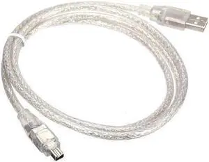 Aomoproing IEEE 1394 Firewire 4 Pin Male iLink Adapter to USB Male Cord Cable 100cm for DCR-TRV75E DV