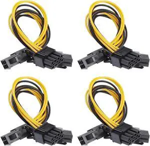 Aomoproing   6 Pin PCIe - 2 x PCIe 8 (6+2) Pin 6PIN to Dual 8PIN Graphics Card PCI-e Express VGA Splitter Power Extension Cable (4 Pieces)