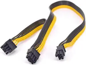 Aomoproing   PCI express GPU 6pin to Dual 6+2Pin 8 Pin Power supply Cable PCI express Graphics card 2 ports 8pin to 6Pin power cord 18AWG 60cm