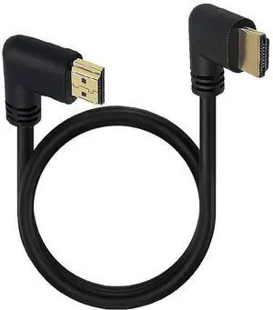 AOMOPROING 1.5ft 18Gbps 4K@60Hz HDMI Cable, Left Angle to Right Angle HDMI 2.0 Male Adapter HD High Speed Shield Cord for Xbox HDTV PS4 PS5 Switch