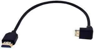 AOMOPROING1ft Mini HDMI 8K to HDMI 8K Ultra HD Cable, 3D 48Gpbs Up Angle Mini HDMI 2.1 Version Male to Straight HDMI 2.1 Version Male Adapter Cable for Xbox PS4 PS5 TV Switch, Support 8K@60HZ 4K@120Hz