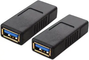 Aomoproing 2-Pack USB 3.0 Coupler USB Female to Female Adapter Gender Changer Aomoproing 2-Pack USB 3.0 Coupler USB Female to Female Adapter Gender Changer