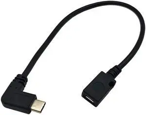 Aomoproing USB C to Micro USB Cable, 90 Degree USB Type C (USB-C) Male to Micro USB Female Adapter Converter Charging Cable(Only for Charging) (90 Degree TypeC M to Micro F)