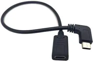 Aomoproing USB C Extension Cable, 90 Degree USB Type C (USB-C) Male to (USB-C) Female Charge Cable for MacBook Pro, Laptop, Android Devices(Only for Charging) (90 Degree Type C M/F)