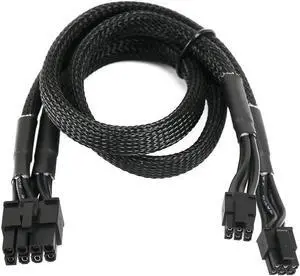 Dual Mini 6 Pin to 8 Pin PCI Express Video Card Power Adapter Braided Sleeved Cable for Mac Pro Tower/Power Mac G5 15-inches(2Pack)