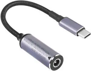 AomoproingPD 100W Laptop Charger Adapter Cable DC 5.5mm x 2.1mm Female Input to USB Type C Male Power Charging Cable DC5521 to USB C Cable with PD Automatic Identification Chip,for Phone,Tablet,Laptop