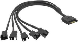 Aomoproing   Fan Extension Power Splitter Cable Connector PC 1 to 5 4-Pin Cooling Hub Splitter Cable 12V SATA Power Supply Adapter(Five)