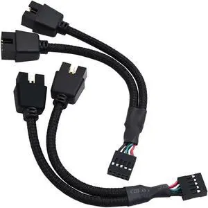 Aomoproing USB Header Splitter, Motherboard 9 Pin USB 2.0 to Dual 9 Pin Extension Header Cable for PC Computer Internal Motherboard USB Hub (Pack of 2)