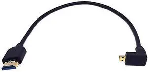AOMOPROING 1ft Micro HDMI to HDMI 8K Cable, 2.1 Version 48Gpbs Down Angle Micro HDMI Male to Straight HDMI Male UHD 3D Cable for Xbox PS4 PS5 TV Switch, 8K@60HZ