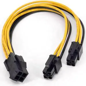 4Pin CPU Power supply Extension Cord Cable 18 AWG Y Splitter ATX 12V P4 Power Port Female 1 to 2 Female Connector Cable 20cm
