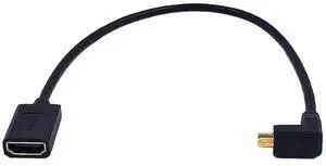 AOMOPROING 1ft Micro HDMI to HDMI 8K Extension Cable, 2.1 Version 48Gpbs Up Angle Micro HDMI Male to Straight HDMI Female Extender UHD 3D Cable for Xbox PS4 PS5 TV Switch, 8K@60HZ